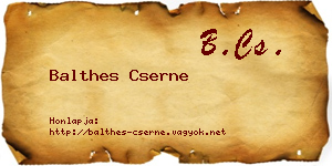 Balthes Cserne névjegykártya